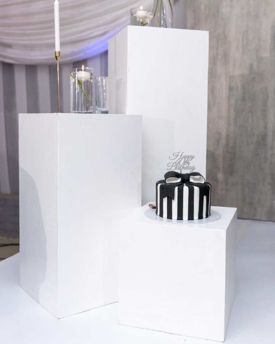 White Square Plinths set of 3